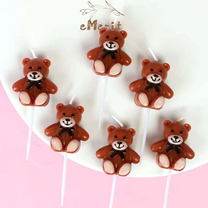 Lilin Teddy Bear Lilin Ulang Tahun Anak Beruang Birthday Candle lilin Ultah Bear Lilin Korea