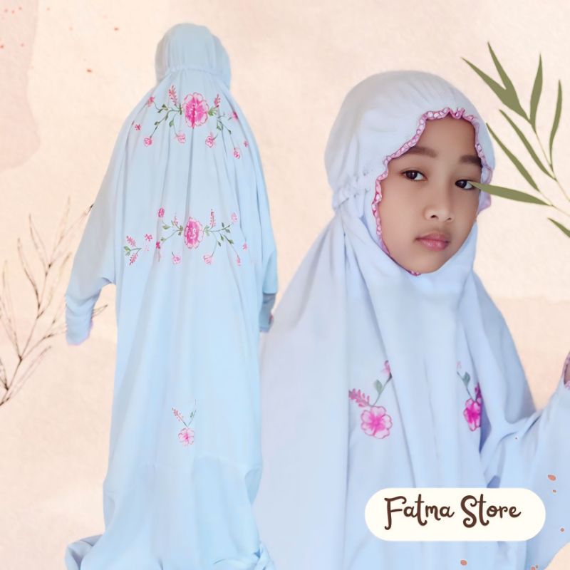 Mukena  Terusan Anak Bordir Alesha Umur 7-12th