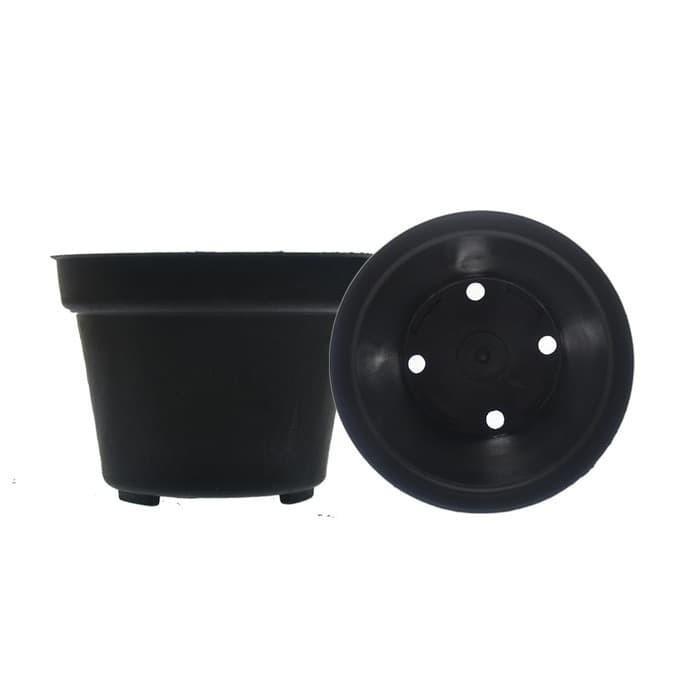 Pot Bunga Plastik Hitam 20 Polos | Pot Tanaman Bunga | Pot Plastik Polos 20 Hitam
