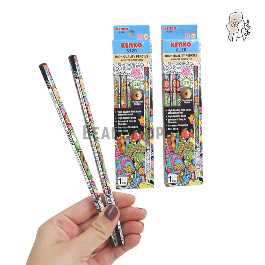 

Pencil 2B Kenko 6120 Motif Doodle - Pensil Kayu Komputer Ujian Hexagonal Lusinan Grosir [1 BOX isi 12 PCS]