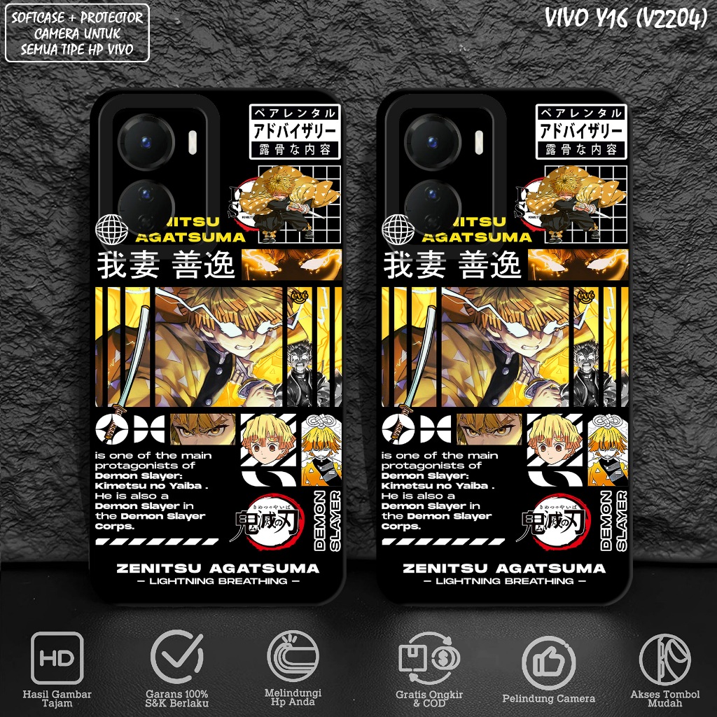 CASE VIVO Y16 / VIVO V2204 Motif (DEMON SLAYER) Case Pro Camera - Softcase Vivo - Case Hp Vivo - Cas
