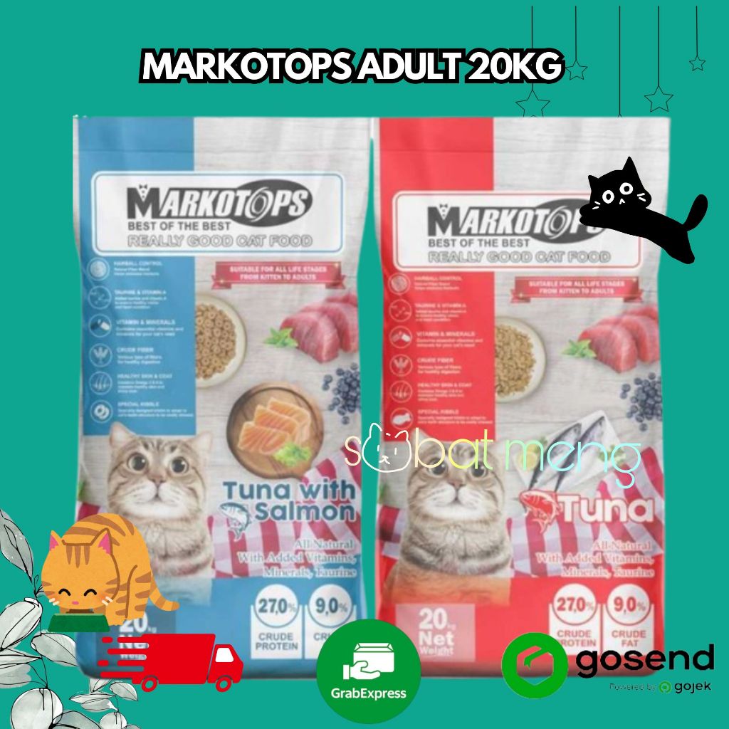 MARKOTOPS ADULT 20KG | MARKOTOPS ADULT TUNA 20KG KHUSUS GOSEND