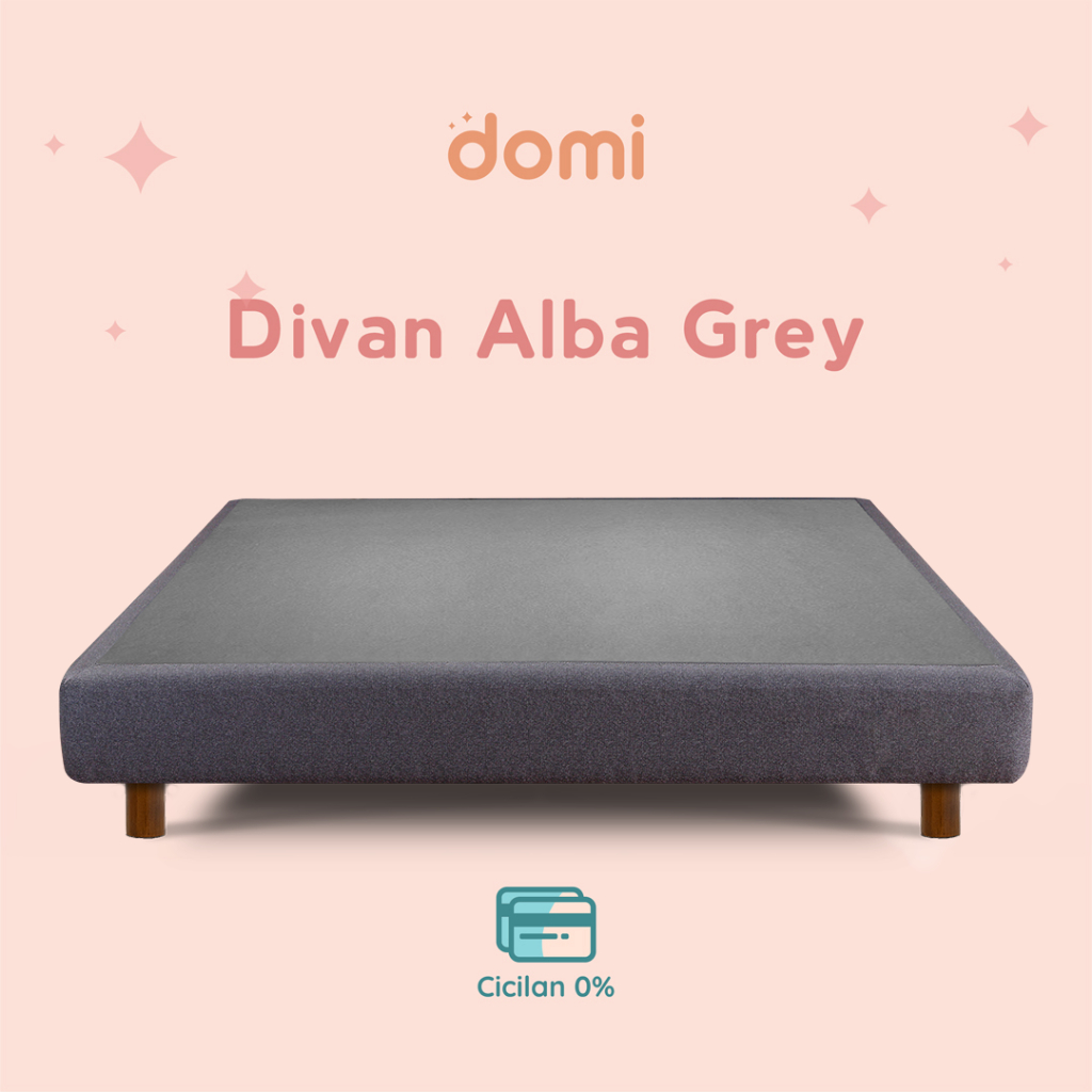 Domi Dipan Alba Grey / Tempat Tidur / Divan Kasur Springbed / Modern Minimalis