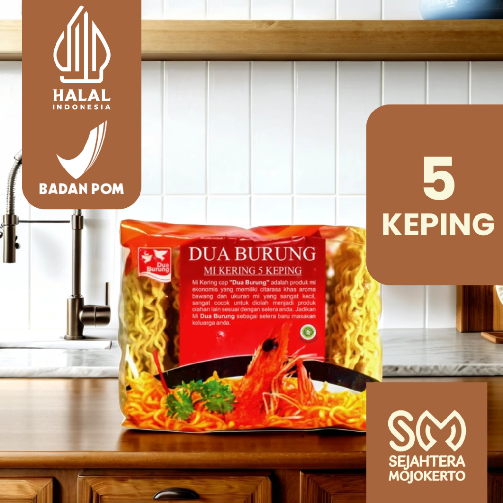 

Mie Kering Gurih Dua Burung - Lokal Halal BPOM