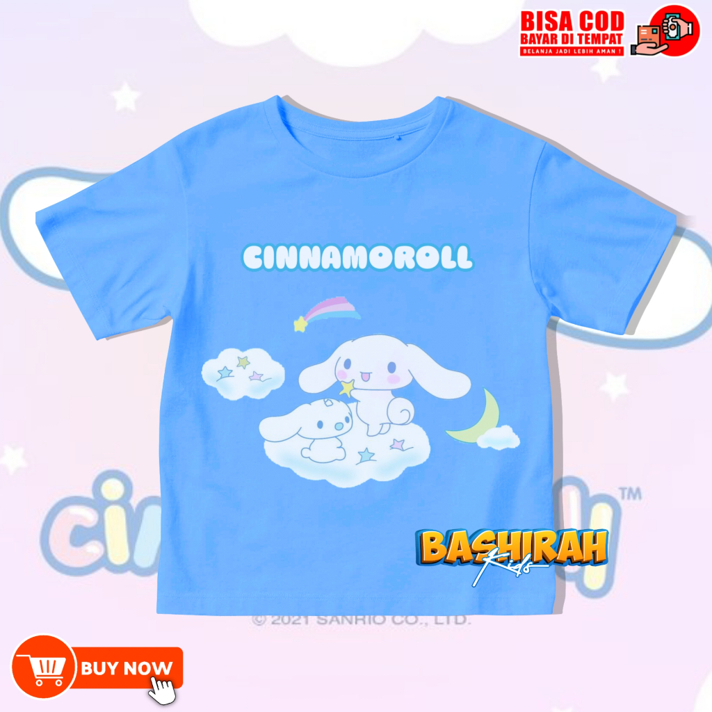 Kaos Anak Cinnamoroll Perempuan / Baju Anak Cinnamoroll