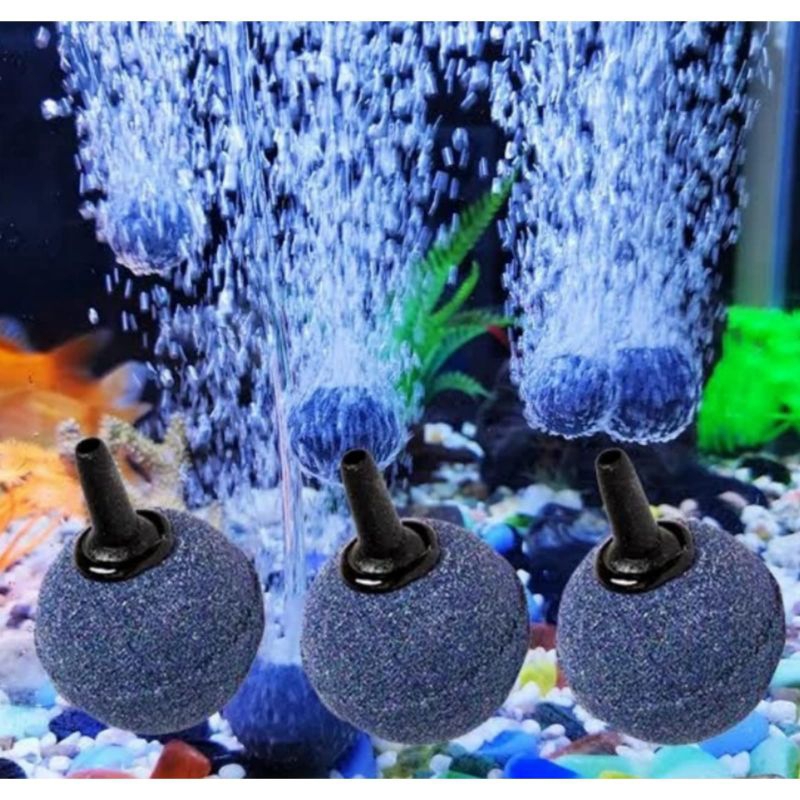 Batu aerator bulat 3 cm batu aerstone air stone batu gelembung udara aquarium