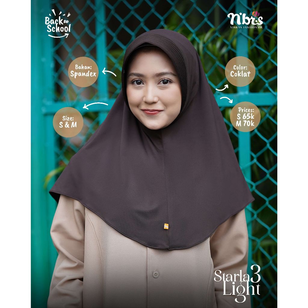 NIBRAS HIJAB KERUDUNG SEKOLAH STARLA LIGHT 3
