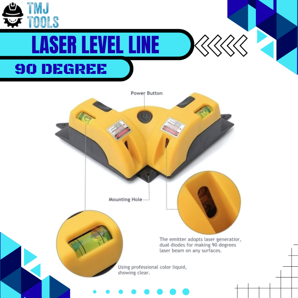 Laser Level Line Square Alat Ukur Siku Sudut Pengukur Garis Lurus Lantai Keramik Laser Waterpass