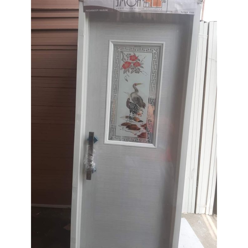 PINTU KAMAR MANDI PVC Premium Motif Kaca Kotak