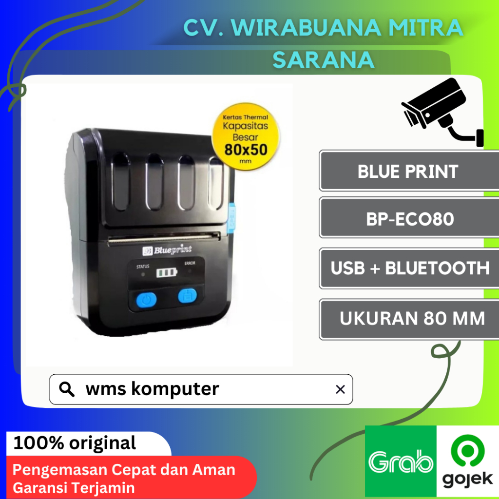 BLUE PRINT BP-ECO80 Printer Thermal Portable 80mm Usb + Bluetooth