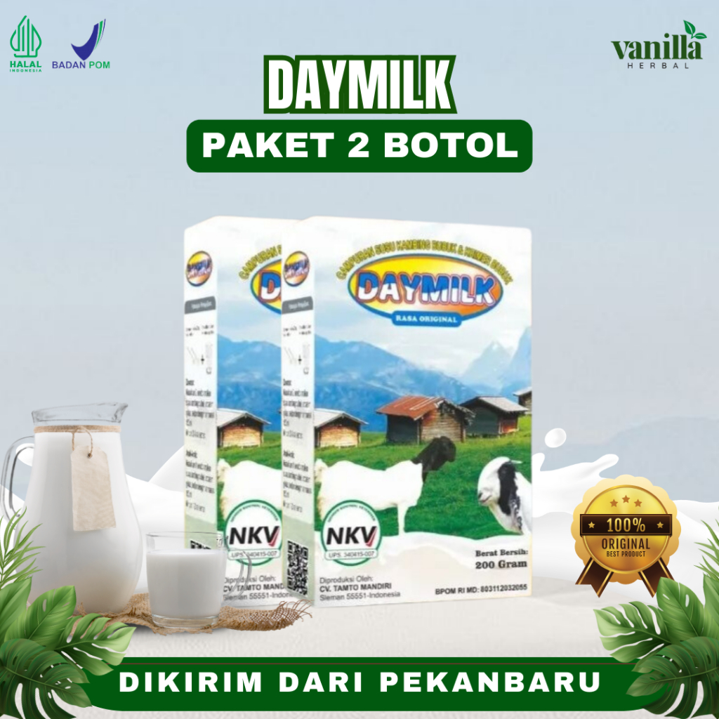 

PAKET 2 BOX DAYMILK ORIGINAL | Susu Kambing Etawa Tidak Bau Prengus Tingkatkan Kecerdasan Anak Membantu Menjaga Daya Tahan Tubuh dan Bantu Jaga Kesehatan Sendi dan Tulang Dikirim Dari Pekanbaru