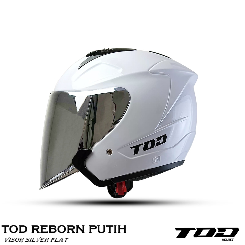 HELM DEWASA PRIA WANITA TOD REBORN SUPER WHITE ORIGINAL
