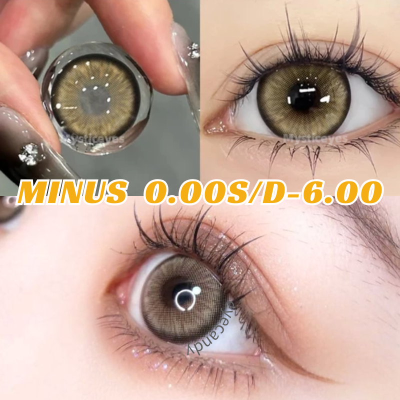 (0.00 s/d -6.00) Softlens Minus softlen 14.5mm lensa kontak minus Dawn Brown Softlens Free Lens Case