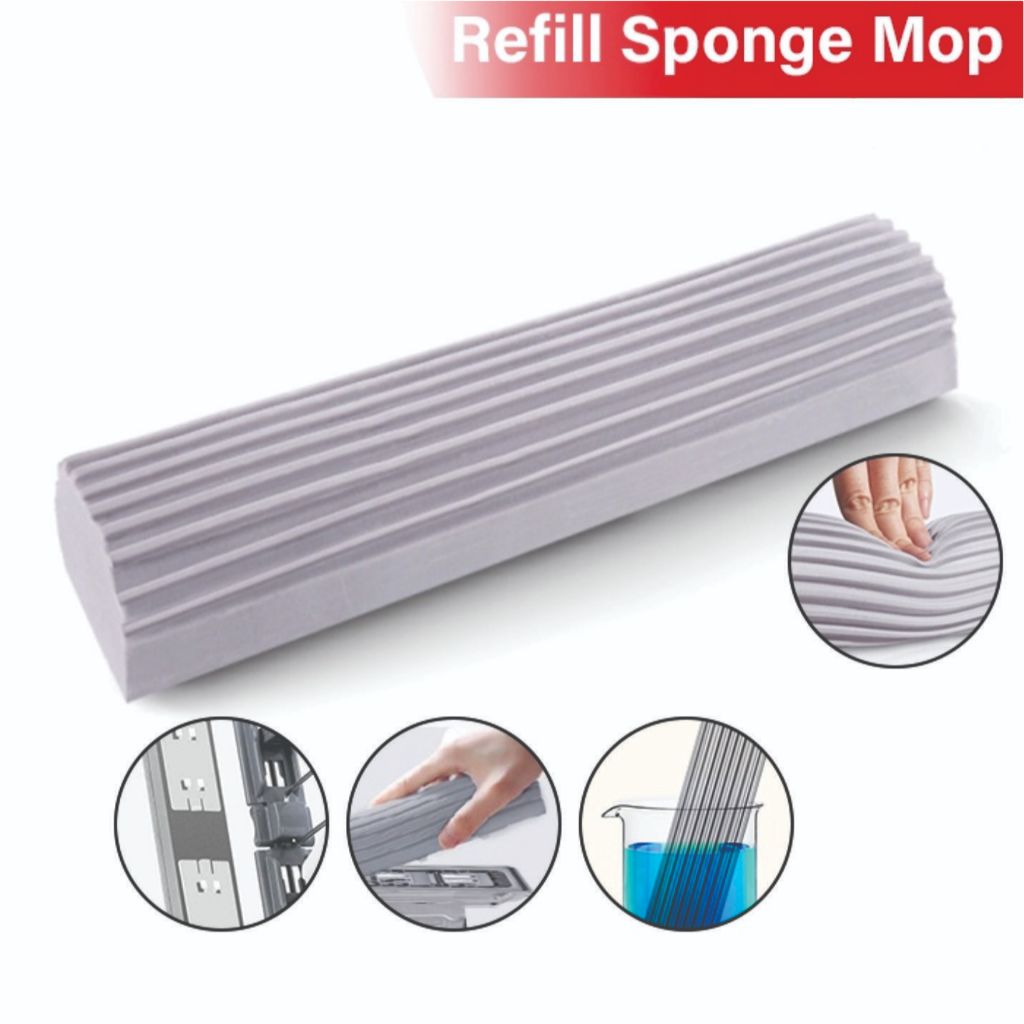 DISKON Alat Pel Lantai Karet Mop Pel Lantai Karet Ultra Mop Spongy Alat Pel Lantai Spons