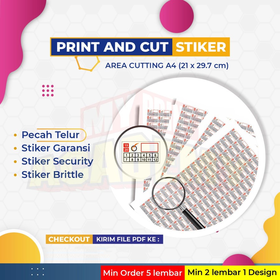 

PRINT AND CUT CETAK STICKER PECAH TELUR, STICKER GARANSI, STICKER SECURITY