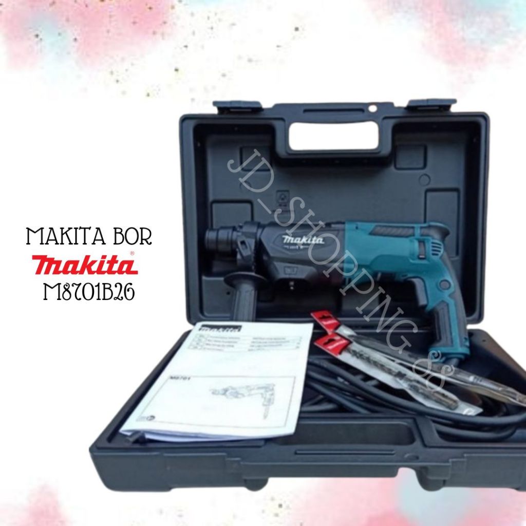 Mesin Bor 3 Mode Makita 26mm M 8701 B / Hammer Drill - M8701B - M8701 B