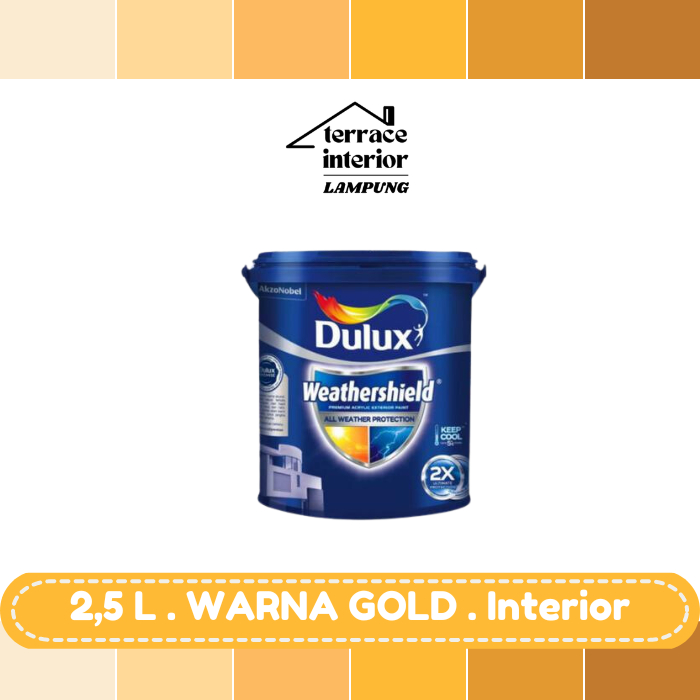 Cat Tembok Dulux Weathershield Exterior 2.5L Gold Semi Gloss