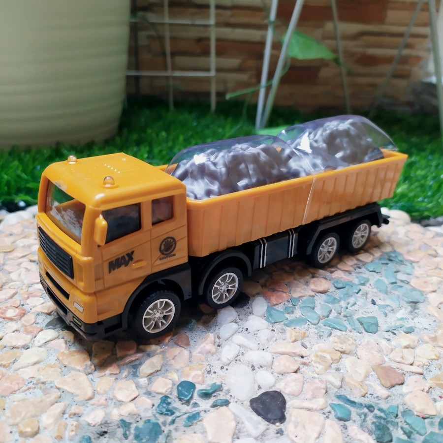Diecast miniatur mainan mobil dump truk metal pullback - miniatur dump truk