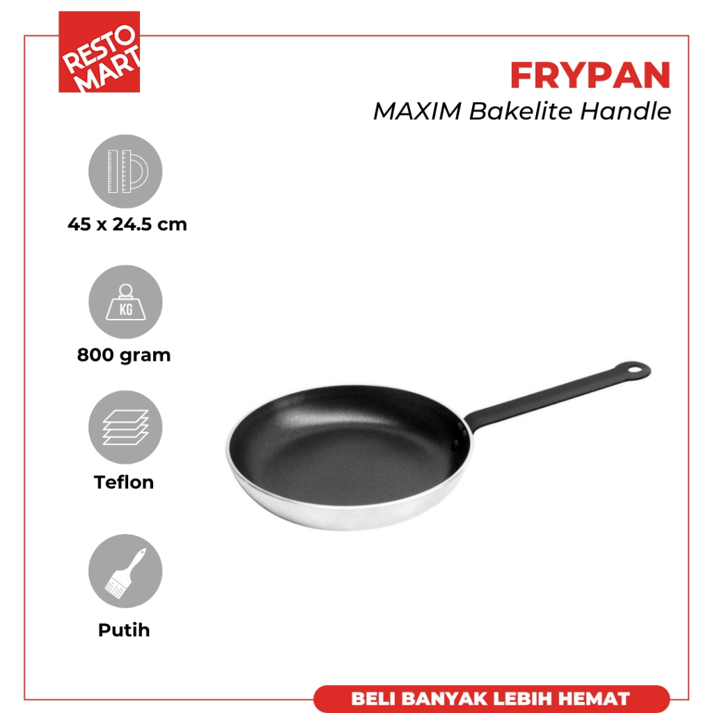 Wajan Teflon Commercial / Fry Pan Maxim Pro 24 cm MAXIM (1091692)(F9)