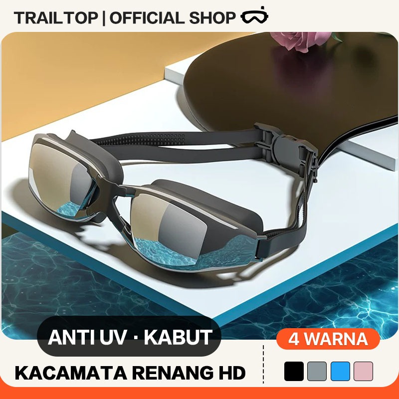 TrailTop Kacamata Renang Dewasa ANTI FOG & UV PROTECTION Swimming Goggles Mirror HD