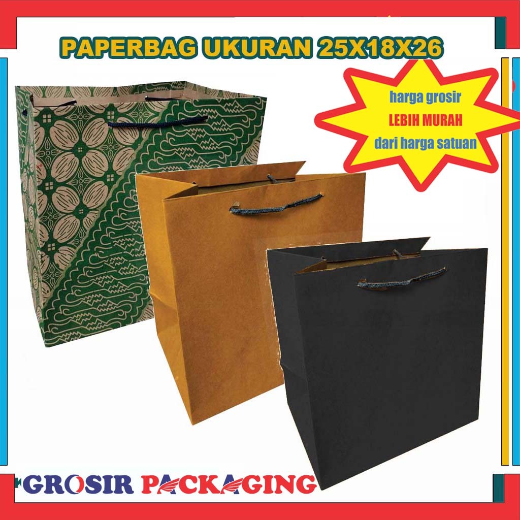 

(PAKET 20 LUSIN) Paperbag 25x18x26 Cm/ Tas Kado/ Tas Souvenir/ Paperbag