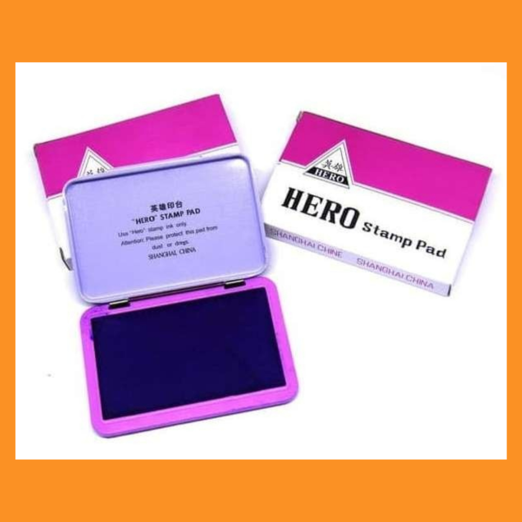 

HERO Bantalan kecil stampel + isi tinta warna ungu
