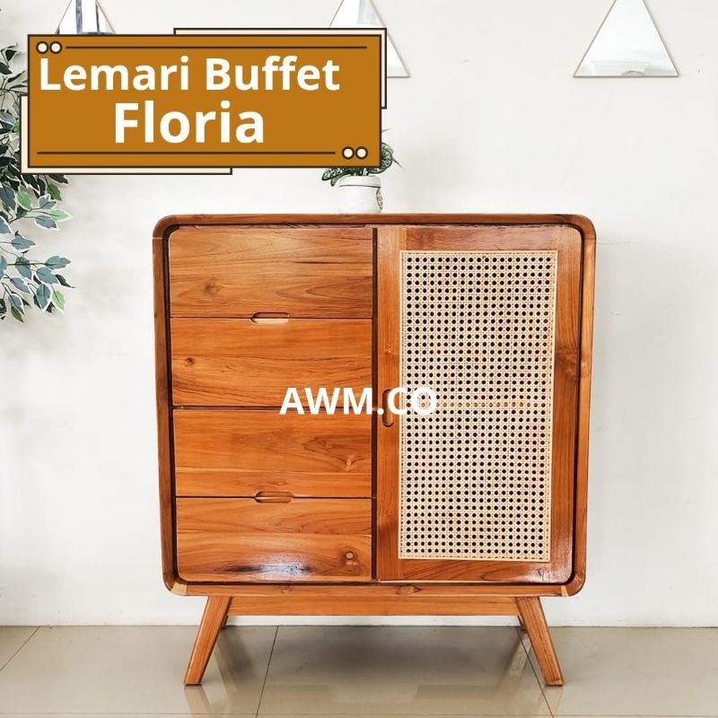 Lemari Buffet Floria Kayu Jati Lemari Kayu Jati Buffet Kayu Jati Lemari Anyaman Kayu Jati Lemari Sus