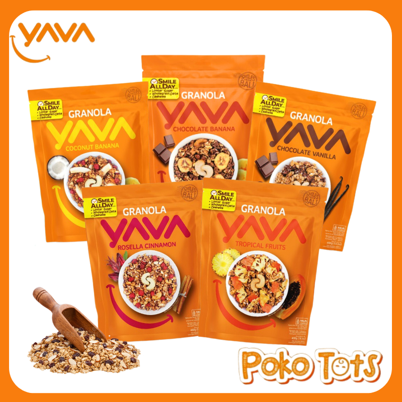 

Yava East Bali Cashews Granola Chocolate Vanila 400gr Oats Sereal Oatmeal Yava JB