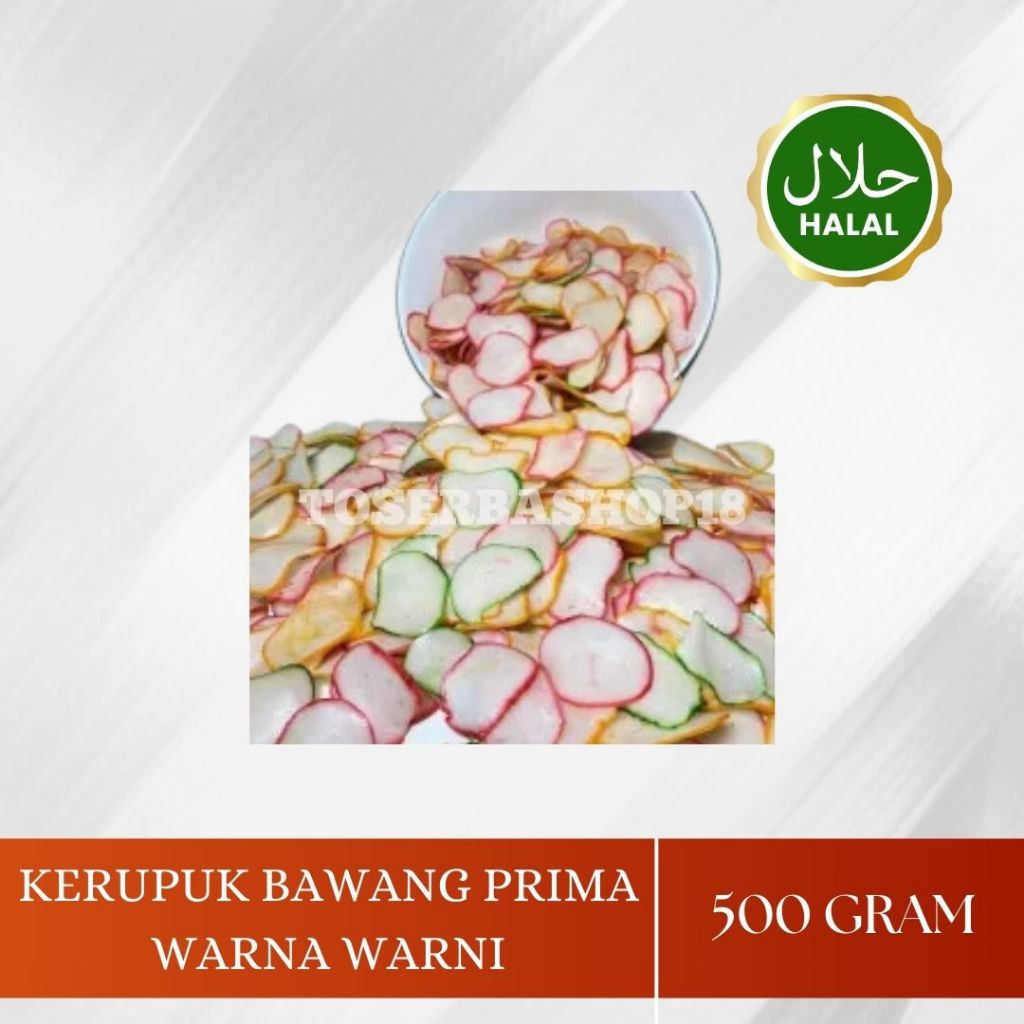 

Kerupuk Bawang Prima / Kerupuk Warna - Warni - 500gr