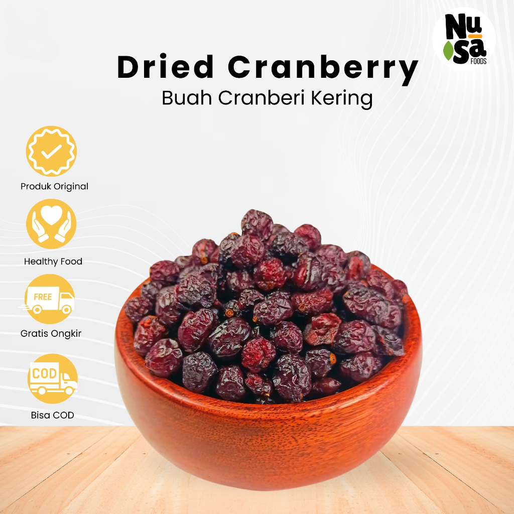 

Dried Cranberry Unsweetened 250 gram Buah Cranberries Kering