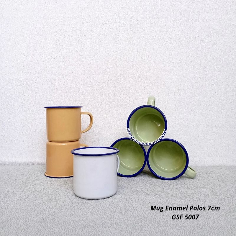 Mug Enamel Jadul Polos