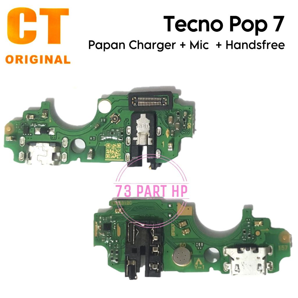 Papan Konektor PCB Charger Mic + Handsfree Tecno Pop 7 / Pop7 / BF6 - Flexible Flexibel Fleksibel Fl