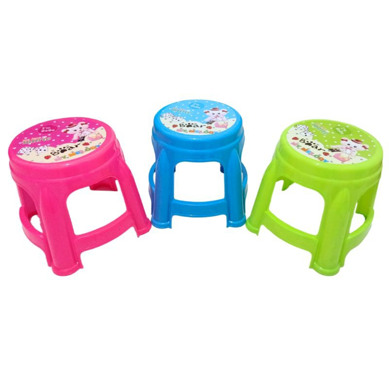 Dingklik Bulat Anak/Dingklik Plastik Stiker/Kursi Anak/Kursi Plastik Anak