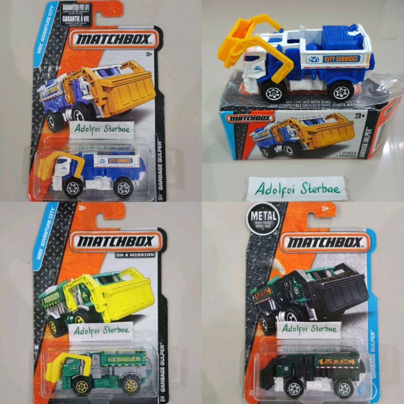 matchbox garbage gulper city service truck mbx adventure city recycling trash truck truk sampah recy