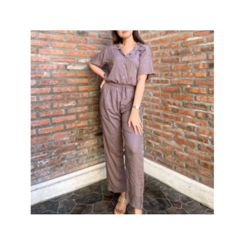 ONE SET KEMEJA BALI RAYON POLOS