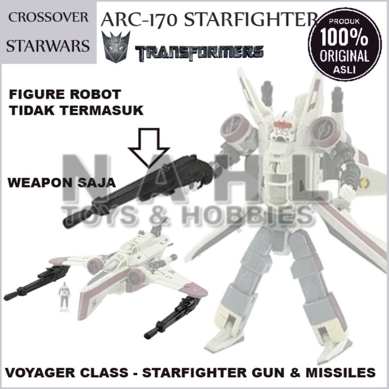 Transformers Crossover Starwars, Voyager Class Arc-170 Starfighter - Gun & Missile Set Of 2