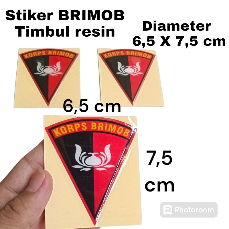 

stiker logo BRIMOB timbul, sticker brimob resin timbul
