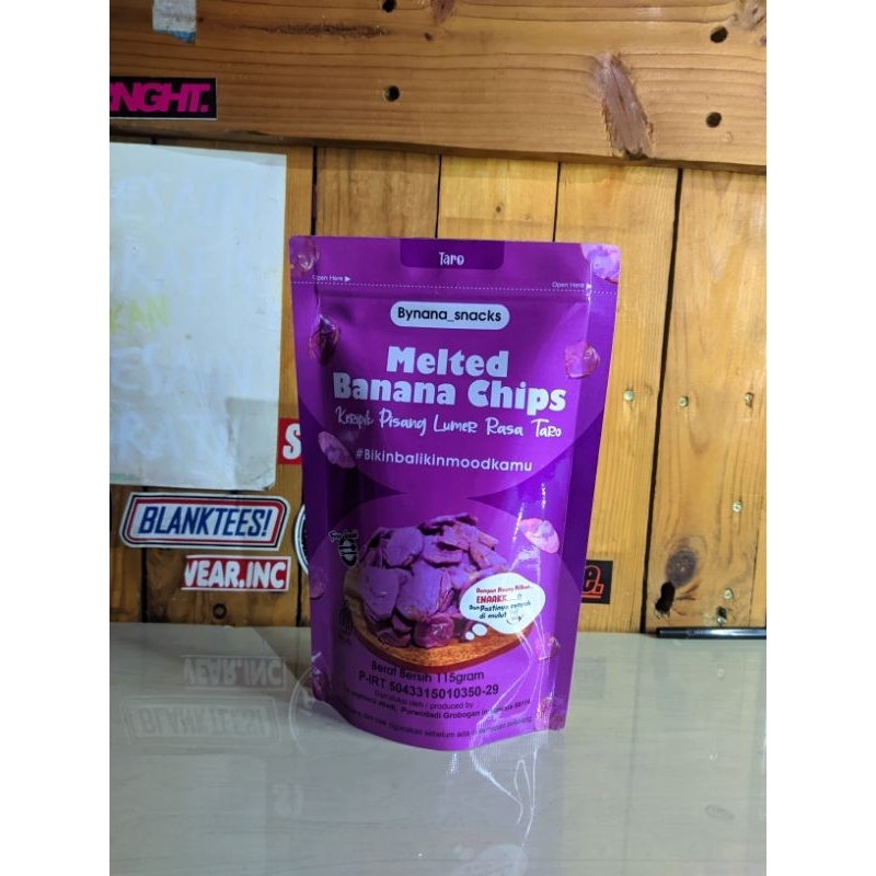 

Melted Banana Chips Rasa Taro [pisang dengan coklat yang lumer]