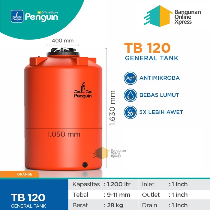 TANGKI AIR / TOREN / TANDON PENGUIN TB120 (1200 LITER)