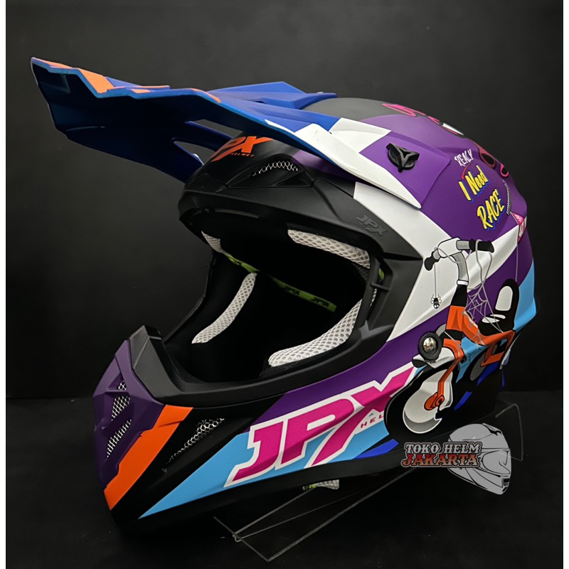 Helm cross Fox 1 X 40 Solid Black Doff JPX Helmet