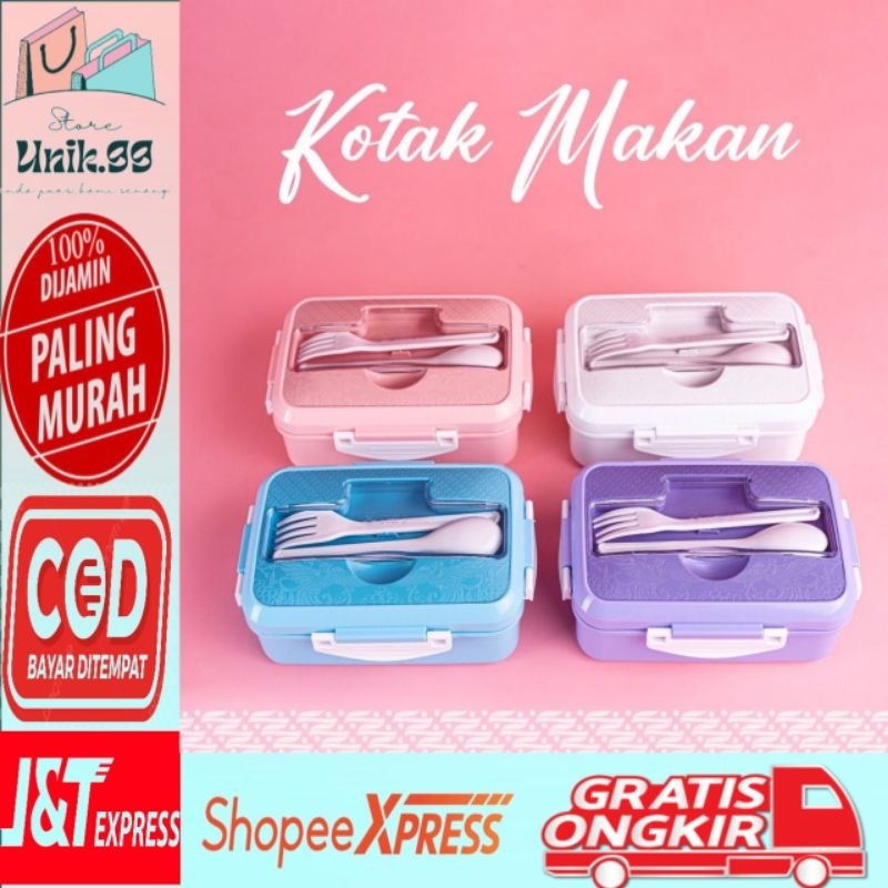 Lunch Box Set Kotak Bekal Makan / Tempat Makan Satu Set