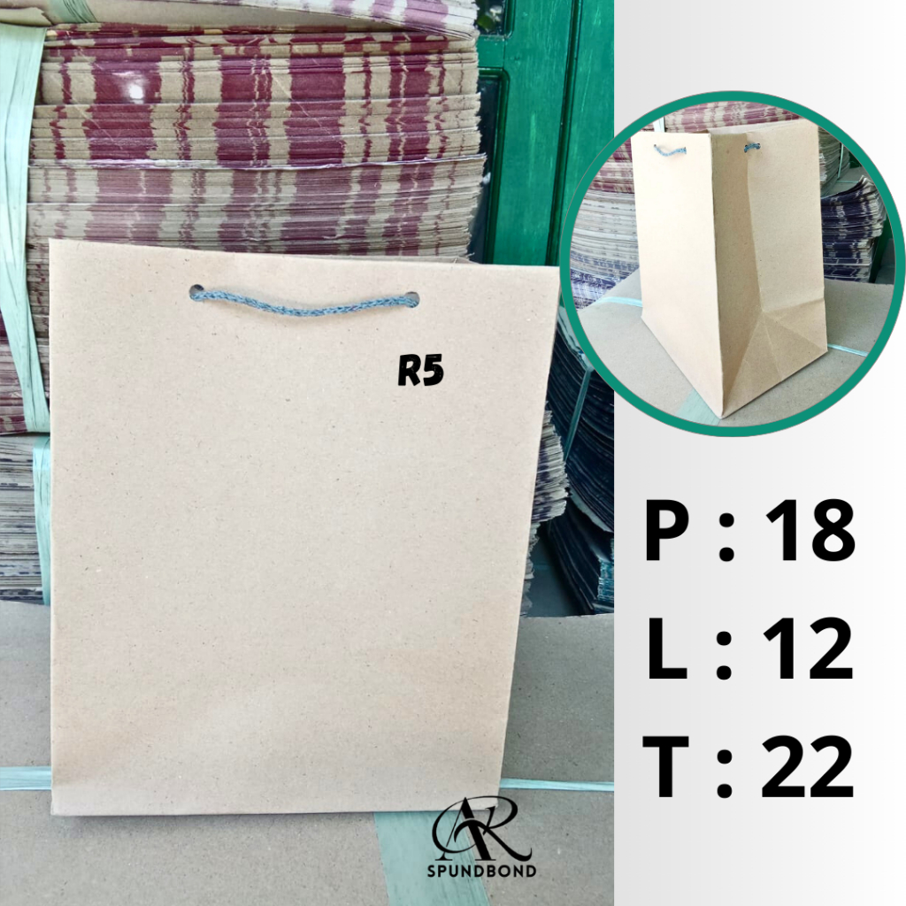 

Paper bag polos coklat 18x12x22