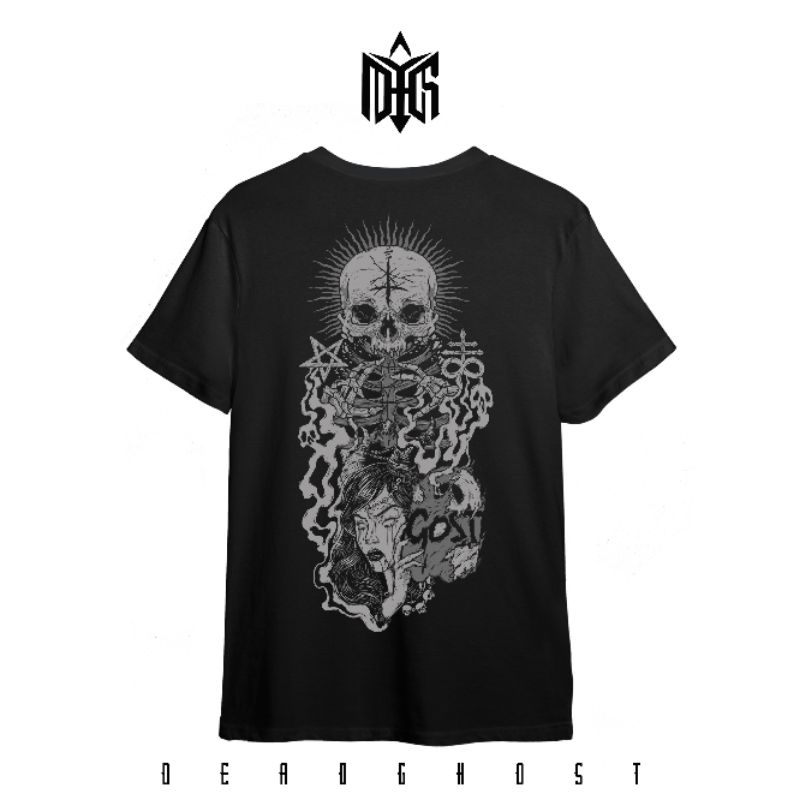 Kaos Deadghost Distortion / Tshirt Hitam Premium / Black / 666 / Satanic