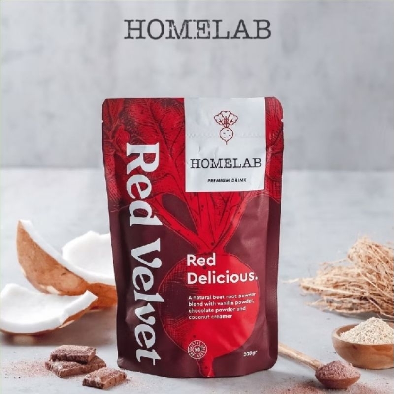 

HOMELAB | RED VELVET latte - 200gr | Bubuk Minuman Premium