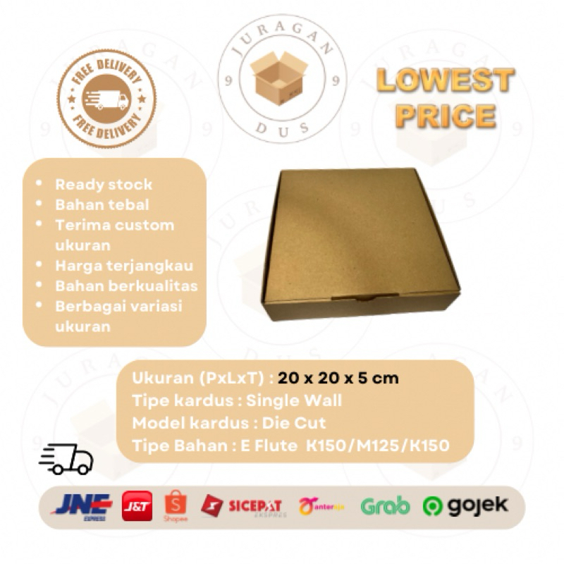 

Kardus Uk 20 x 20 x 5 CM Die Cut