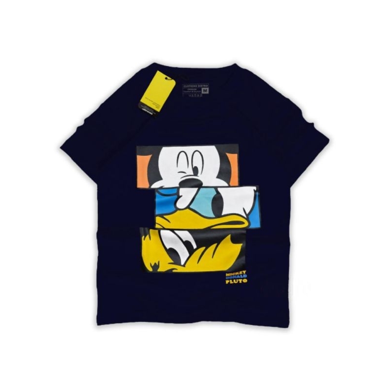 Baju Kaos Anak Laki Laki & Perempuan Motif Disney Warna Hitam 1-8 tahun
