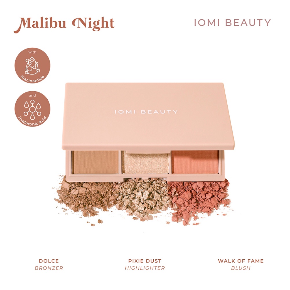 Super Promo IOMI  3 in 1 Face Palette Bronzer Highlighter  Blush