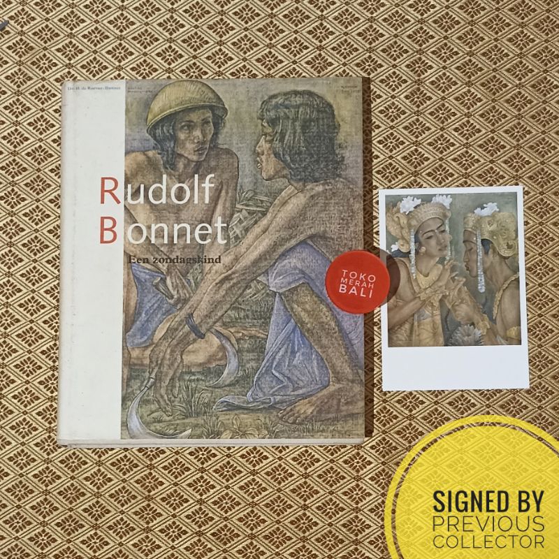 Paket buku biografi Rudolf Bonnet bahasa Belanda, postcard Arjuna Wiwaha by Rudolf Bonnet, buku tand