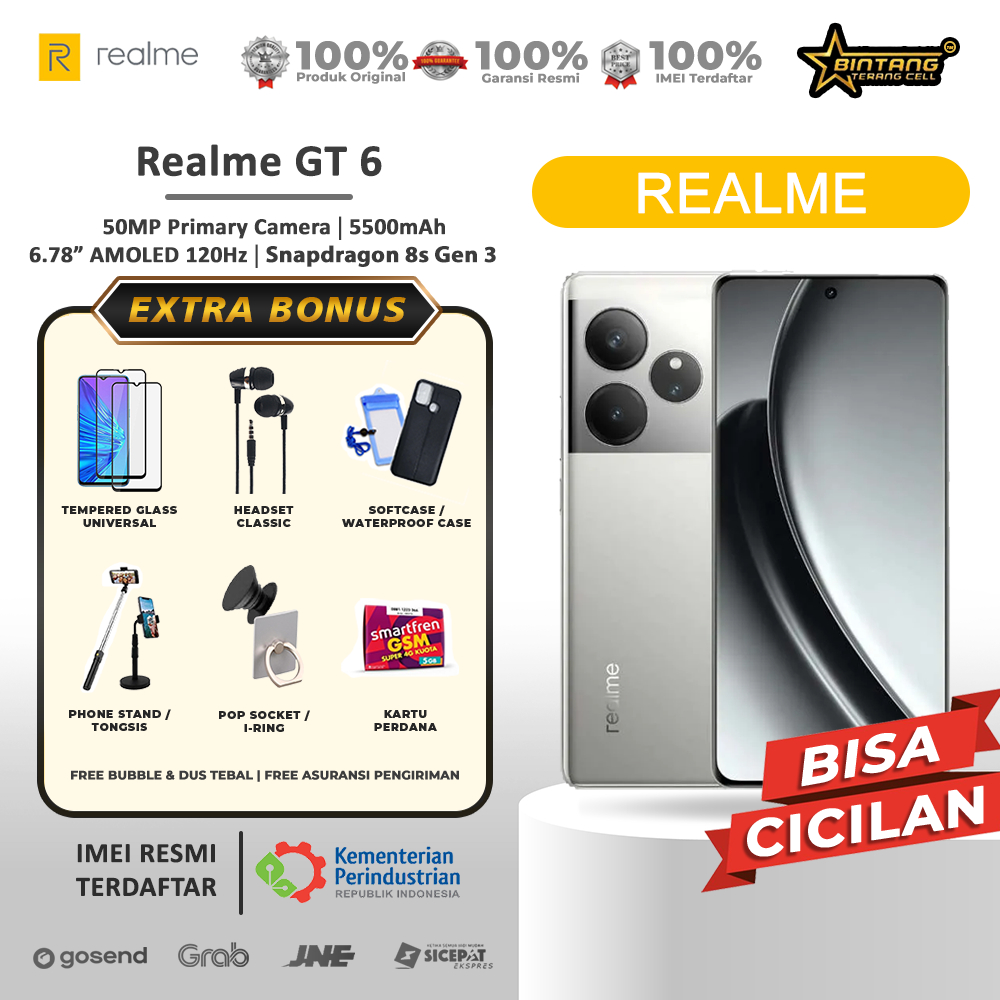 Realme GT7 5G  gt7 5G ram 12/256gb realme GT6 ram 12/256gb garansi resmi