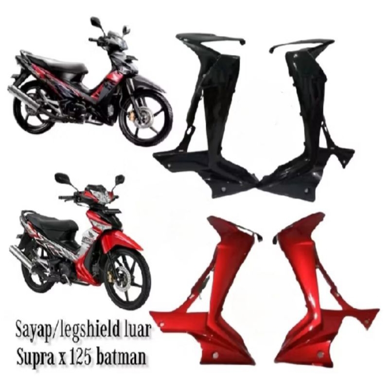 tebeng sayap luar honda supra x 125 new betmen warna merah marun hitam